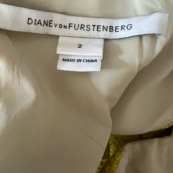 Diane Von Furstenberg Jackie Boucle Dress Yellow Tweed Vintage Fall Size 2 EUC!! - Picture 12 of 16